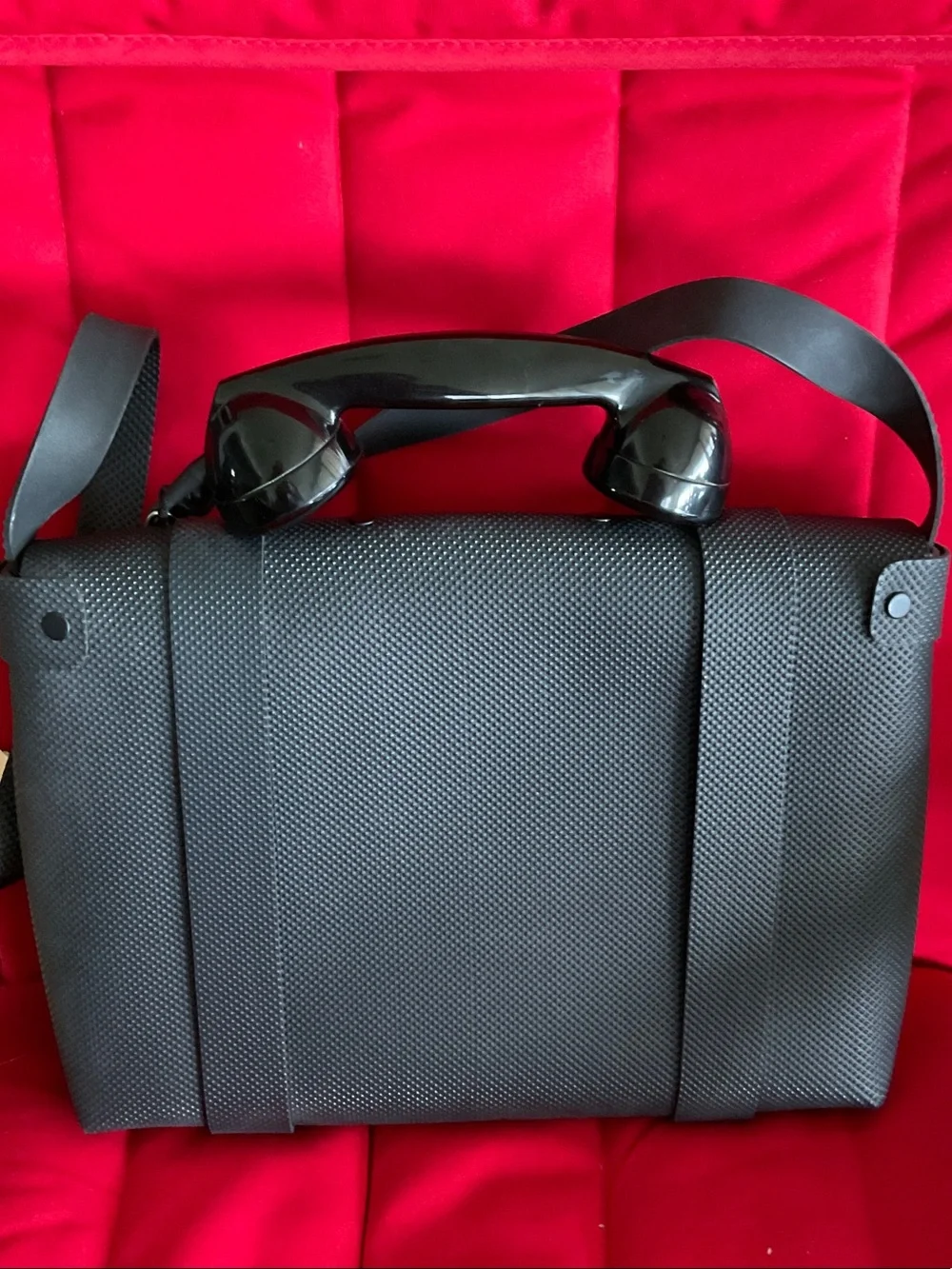 Black Retro Dial Messenger Bag for Men